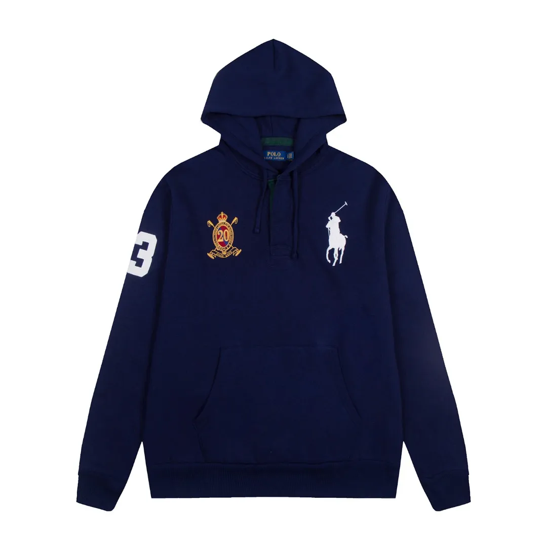 P280 White background picture [Hot new product] Style number: 25119# Color: Navy blue/off-white Size: S to XL - Ralph Lauren/Ralph Lauren 2025FW new autumn and winter Big Pony 20th anniversary badge embroidered open-chest deconstructed hooded fleece sweatshirt - 100% restoration 380g 100% pure cotton heavy-grain cloud velvet ✅ - Deconstruction restoration Correct version Three-layer hidden partial tube placket ✅ - Reactive fixed-dye D65 raw cotton double herringbone belt with wide and narrow divisions ✅ - Rejection of overlays, single-color single version, precision embroidery ✅ - RL/25 autumn and winter new product 20 commemorative badge embroidered mascot sweatshirt, deconstructed half-open chest, different from the regular classic version, high-end and outstanding, built-in contrasting reactive dyed D65 raw cotton double herringbone belt, cloud-like heavy fleece bottom with autumn and winter attributes, really comfortable, cloud-like comfort, loose fit Available in two colors, can be made as a couple model, highly recommended